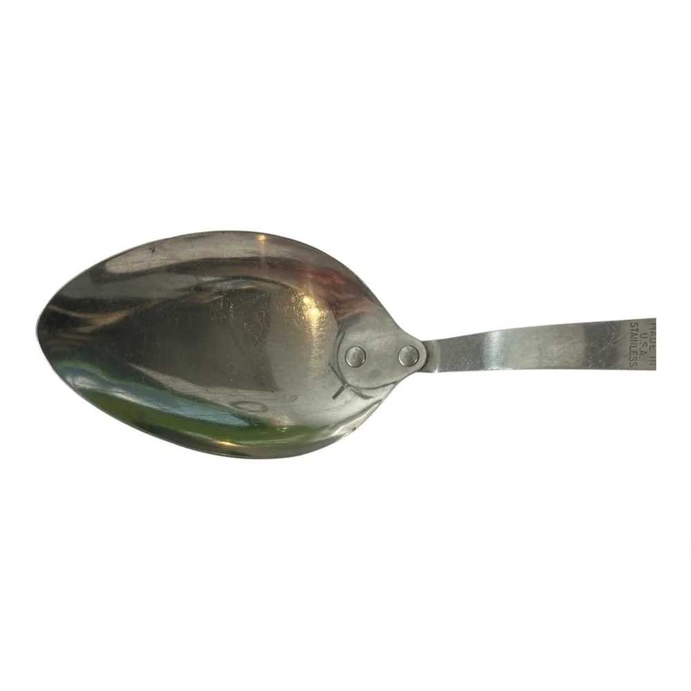 Vintage Cutco No. 12 serving spoon brown wood swirl handle stainless steel USA